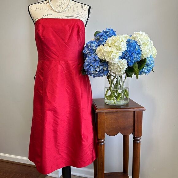 Ann Taylor Elegant Red Strapless Dress - Picture 1 of 11